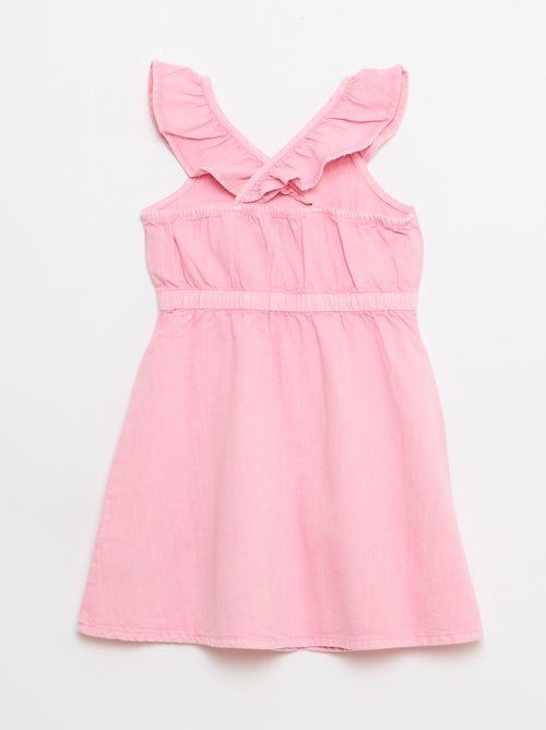 Effen jurk met bandjes met ruches - Kiabi
