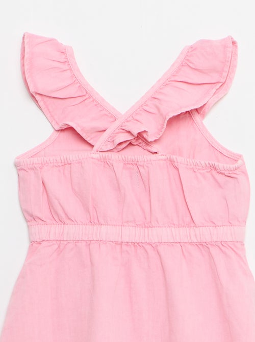 Effen jurk met bandjes met ruches - Kiabi