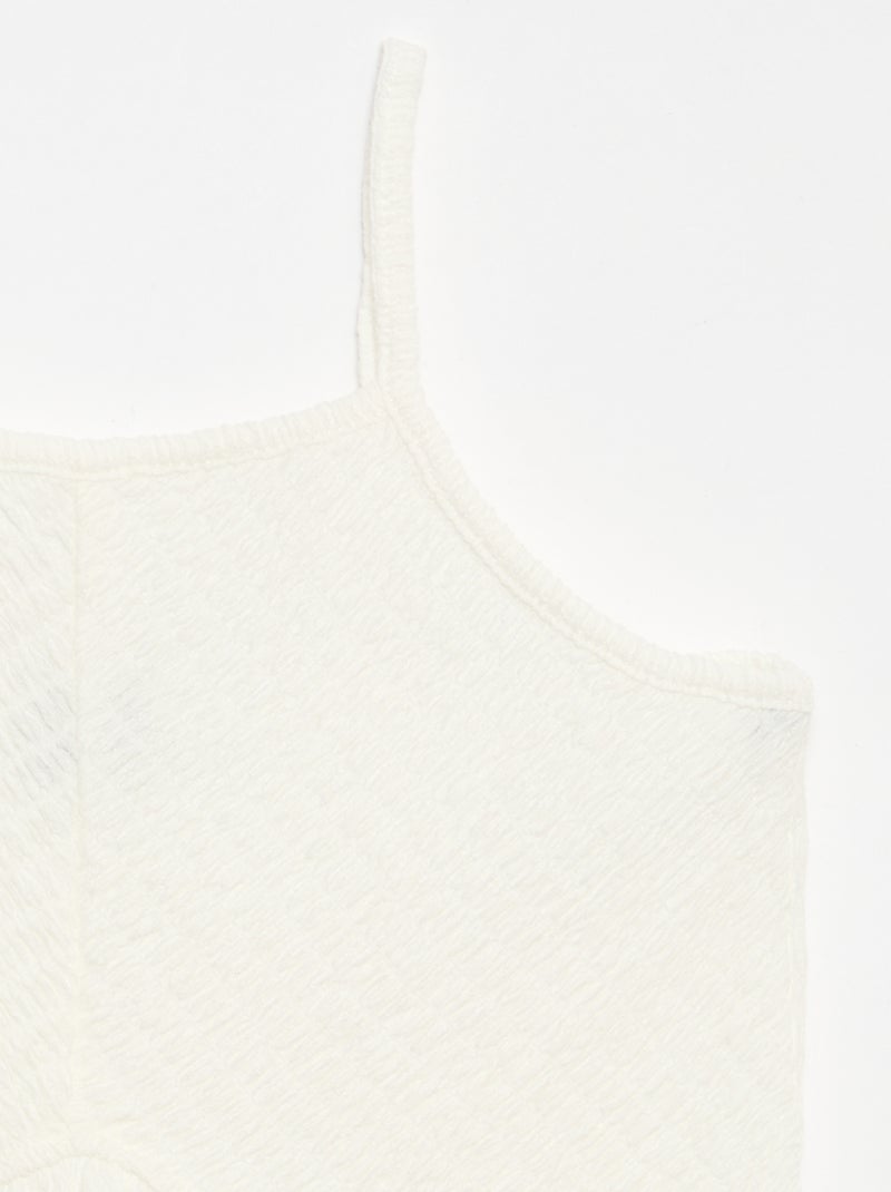 Effen jurk met fijne bandjes Wit - Kiabi