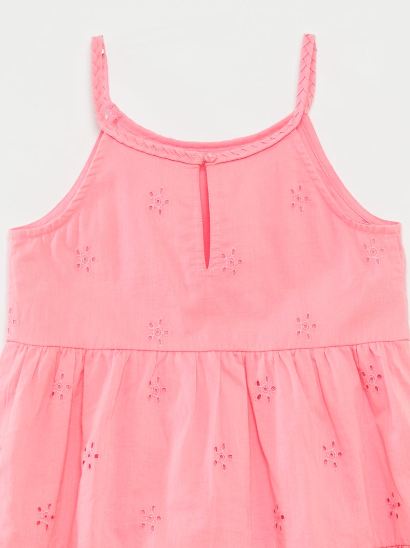 Effen jurk met gevlochten bandjes Rose - Kiabi