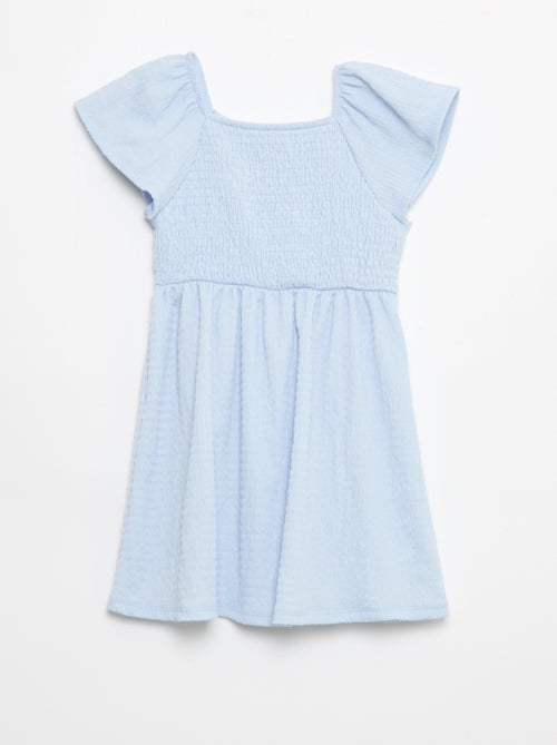 Effen jurk van gewafelde jerseytricot - Kiabi