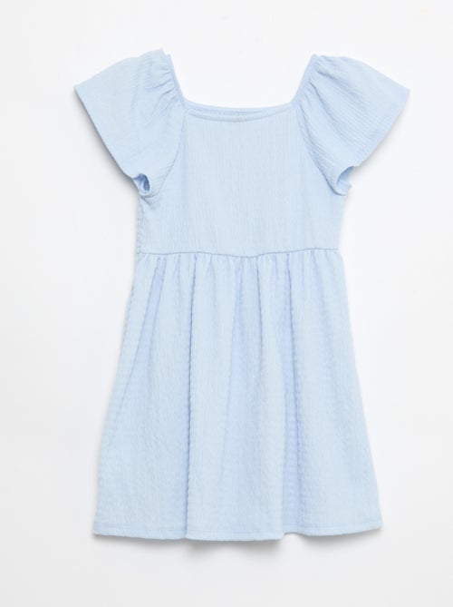 Effen jurk van gewafelde jerseytricot - Kiabi