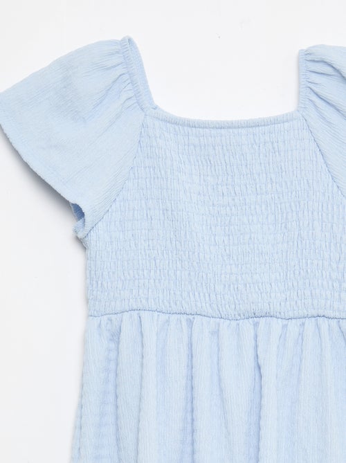 Effen jurk van gewafelde jerseytricot - Kiabi