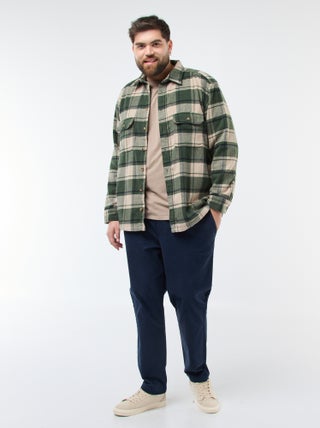 Effen, katoenen broek met aantrekkoordje