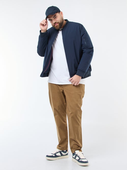 Effen, katoenen broek met aantrekkoordje - Kiabi