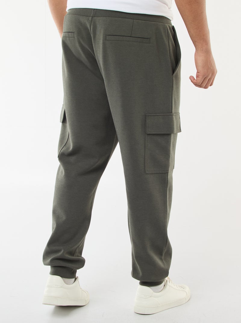 Effen, katoenen broek met toelopende pijpen Kaki - Kiabi