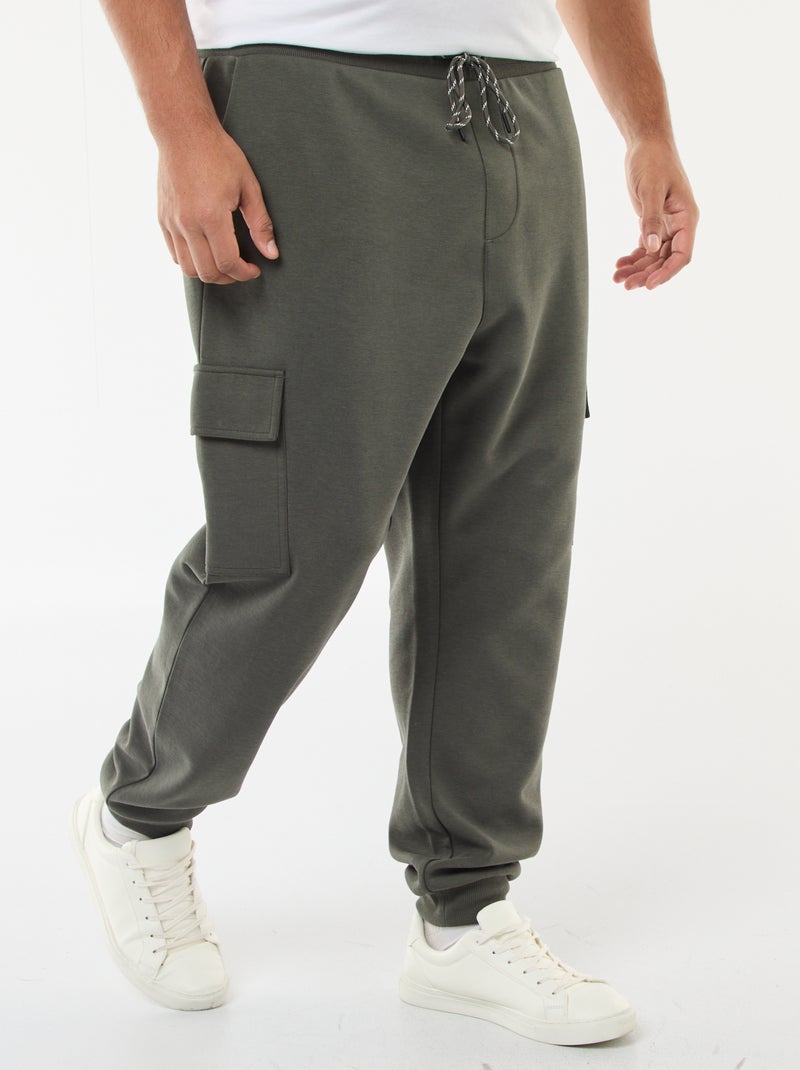 Effen, katoenen broek met toelopende pijpen Kaki - Kiabi