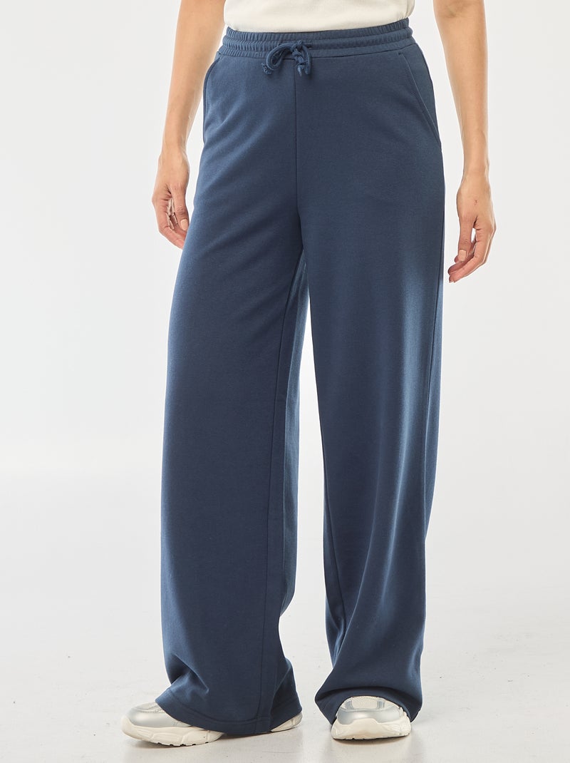 Effen katoenen joggingbroek Blauw - Kiabi