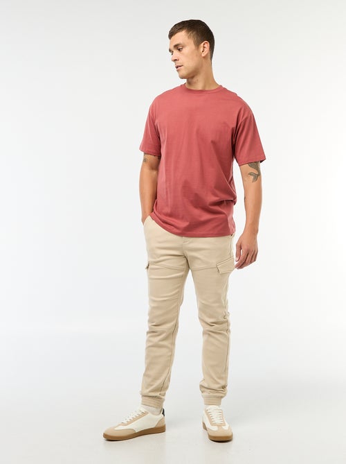 Effen katoenen joggingbroek in cargomodel - Kiabi