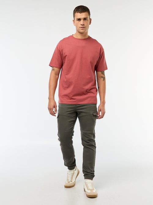 Effen katoenen joggingbroek in cargomodel - Kiabi