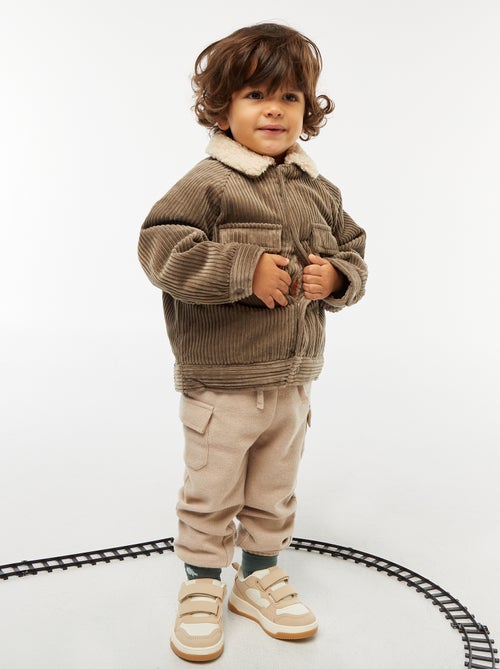 Effen katoenen joggingbroek van ribstof - Kiabi