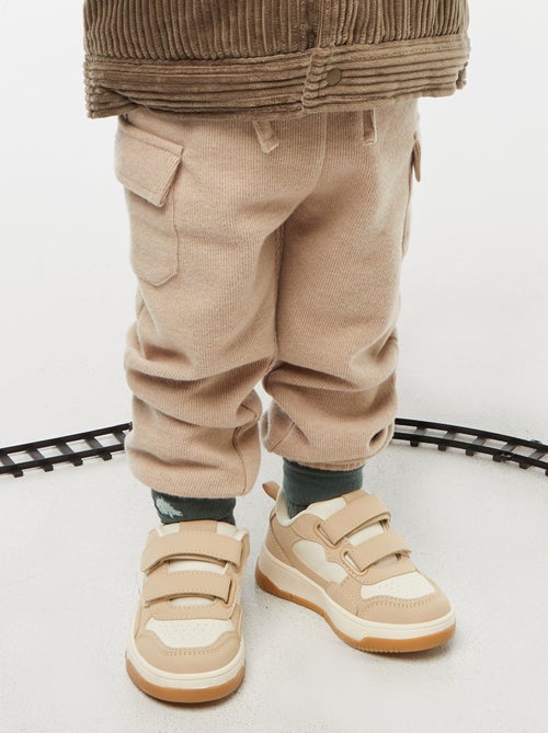 Effen katoenen joggingbroek van ribstof - Kiabi