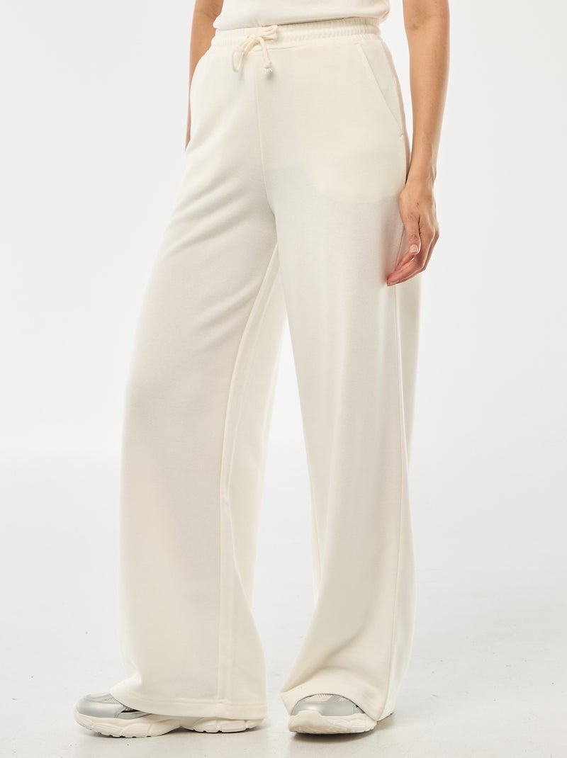 Effen katoenen joggingbroek Wit - Kiabi