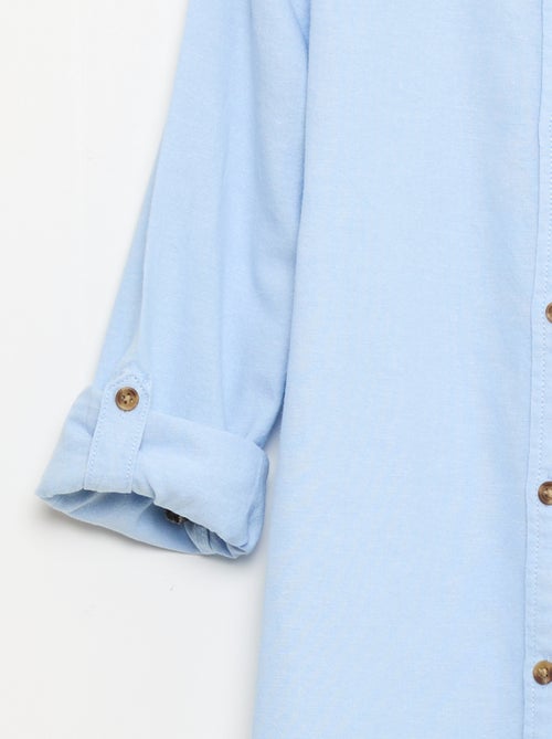 Effen katoenen overhemd met mao kraag - Kiabi