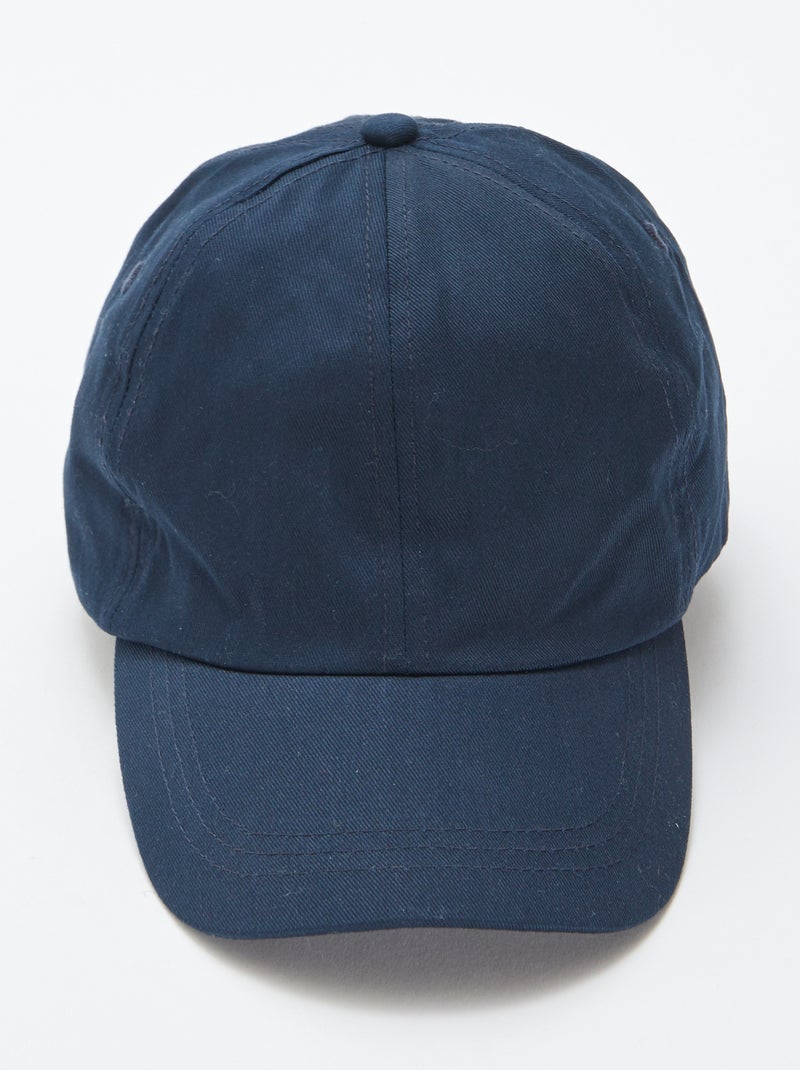 Effen katoenen pet BLAUW - Kiabi