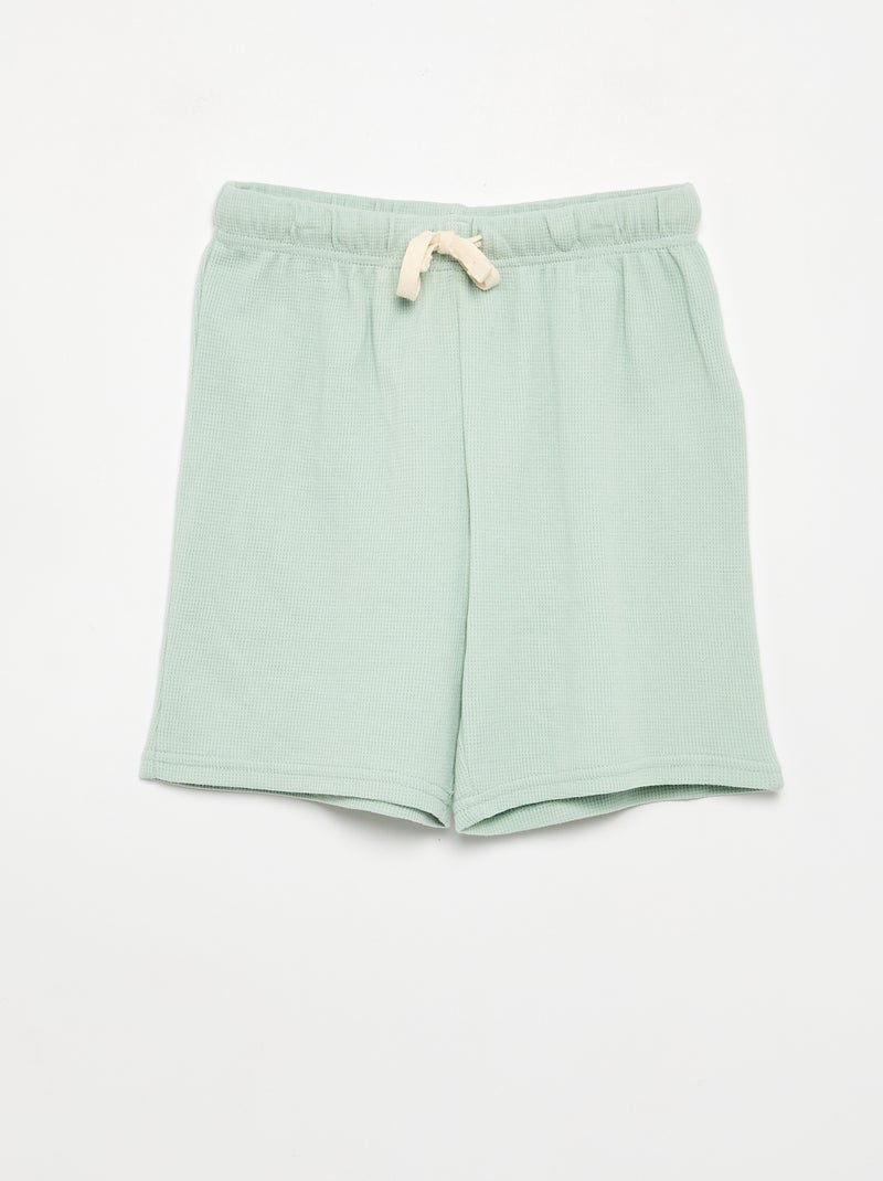 Effen katoenen pyjamaset Blauw - Kiabi
