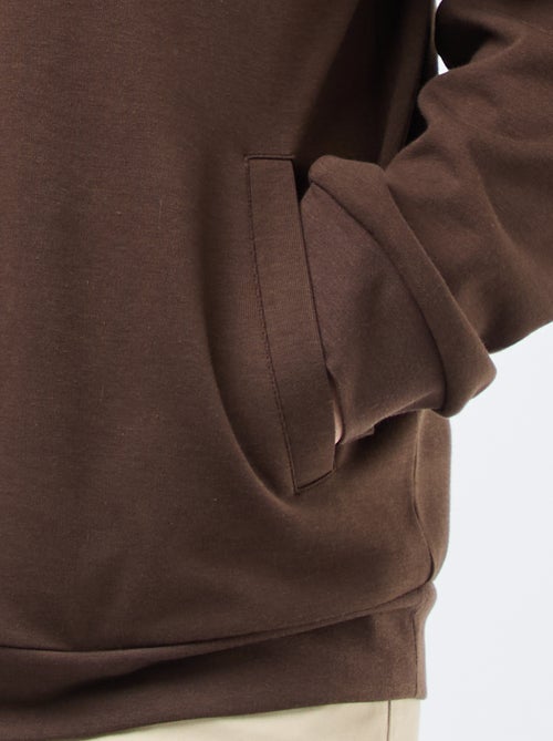 Effen, katoenen sweater met opstaande kraag en rits - Kiabi