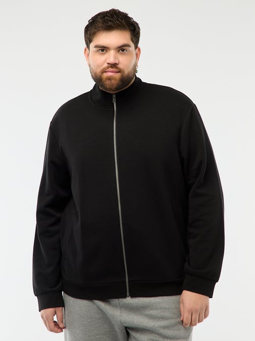 Effen, katoenen sweater met opstaande kraag en rits - Kiabi