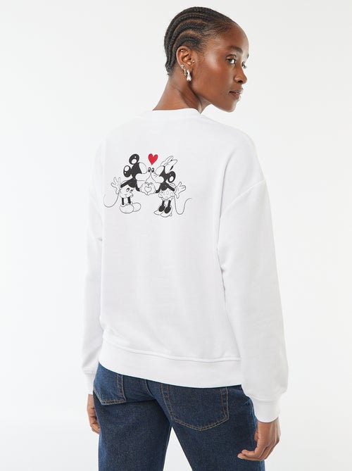 Effen katoenen sweater met print 'Disney' 'Mickey & Minnie' - Kiabi