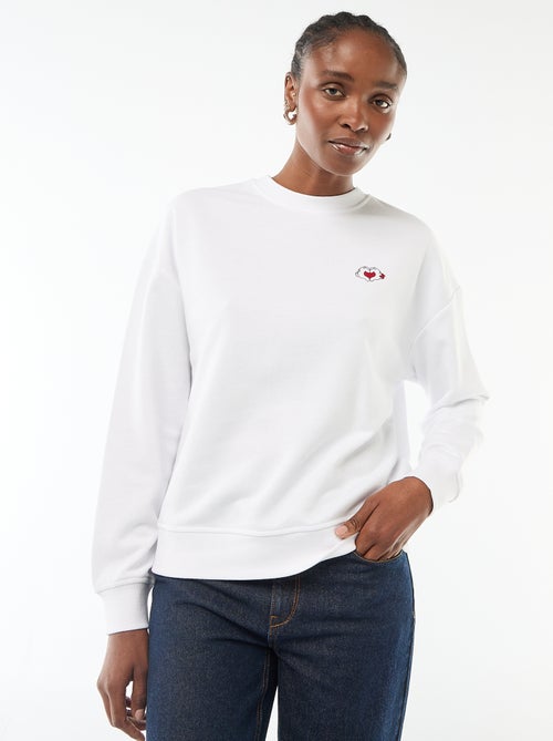Effen katoenen sweater met print 'Disney' 'Mickey & Minnie' - Kiabi