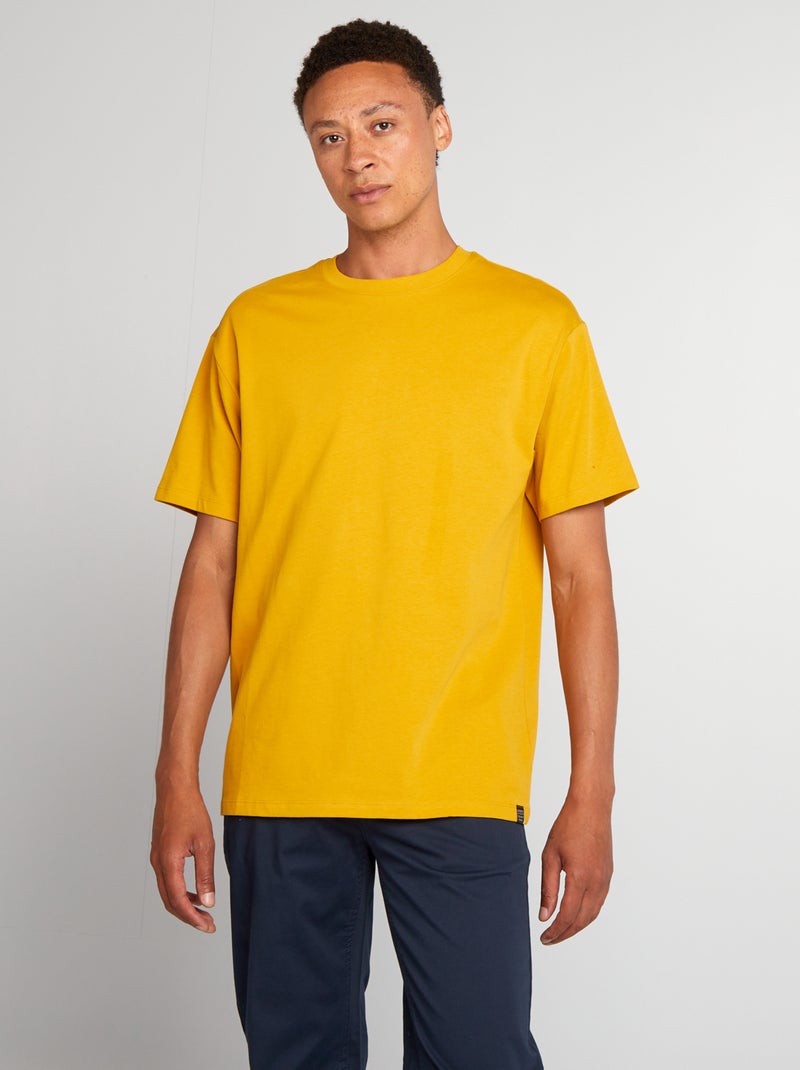 Effen katoenen T-shirt GEEL - Kiabi