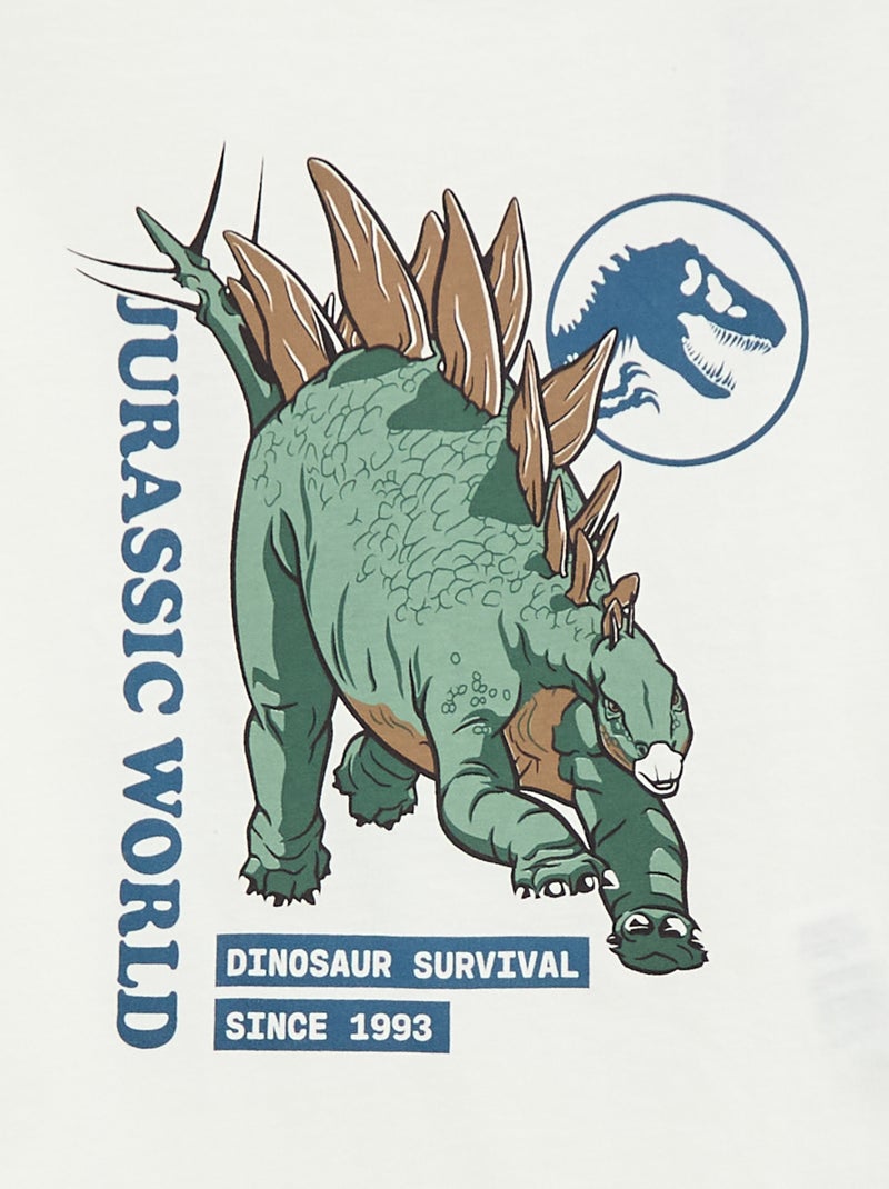 Effen katoenen T-shirt 'Jurassic World' Wit - Kiabi