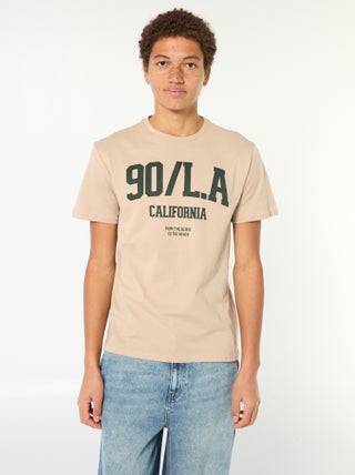 Effen, katoenen T-shirt met print