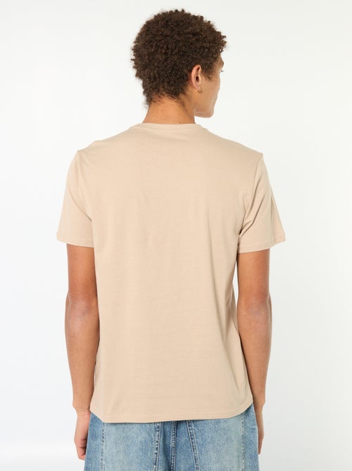 Effen, katoenen T-shirt met print - Kiabi