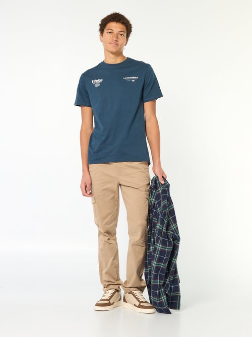 Effen, katoenen T-shirt met print - Kiabi