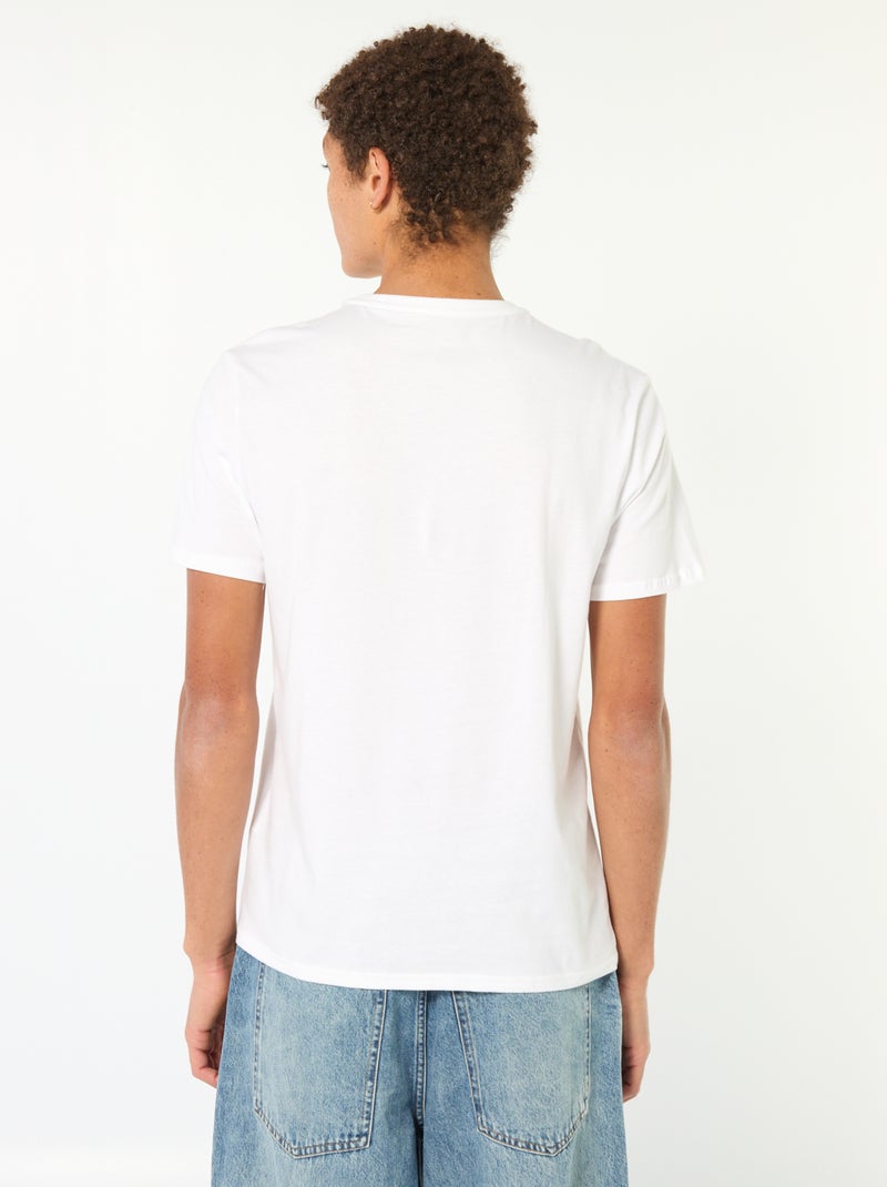 Effen, katoenen T-shirt met print Wit - Kiabi