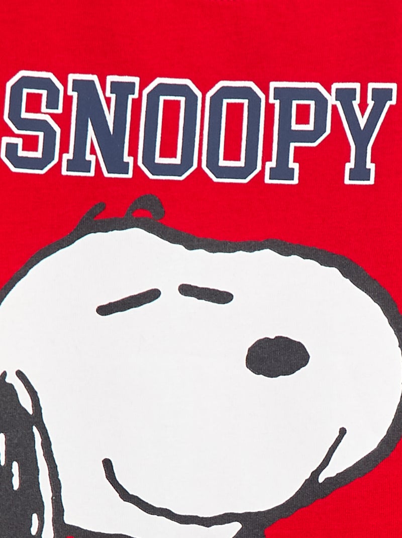 Effen katoenen T-shirt 'Snoopy' rood - Kiabi