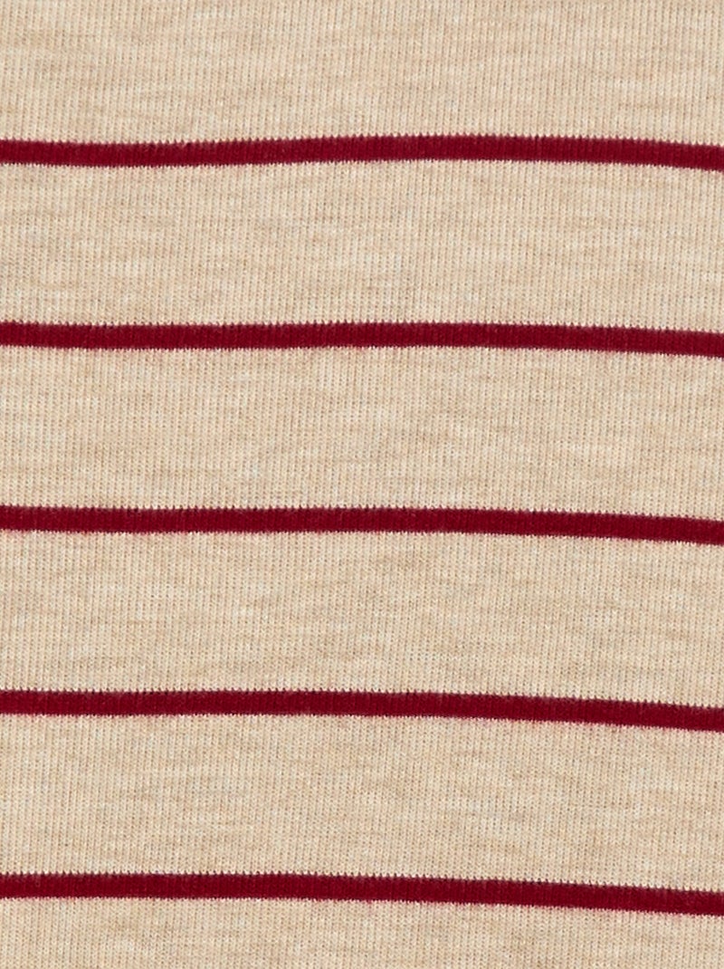 Effen, katoenen truitje met borduursel Biege - Kiabi