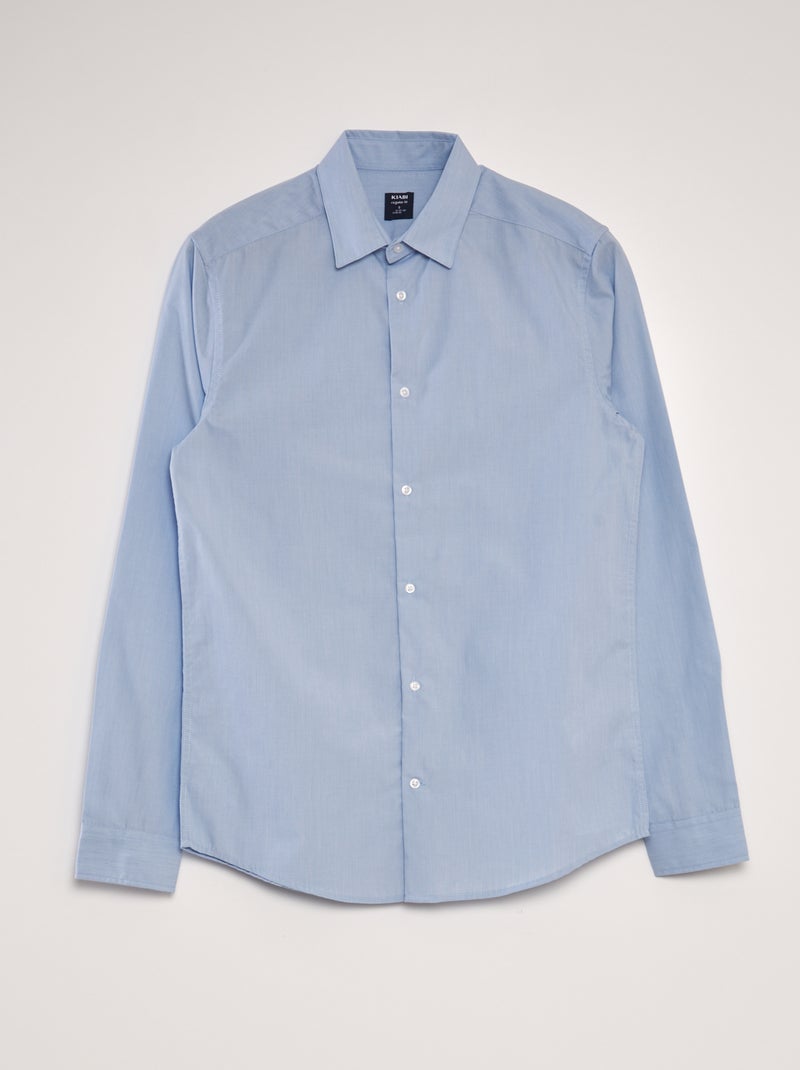 Effen, klassiek overhemd BLAUW - Kiabi