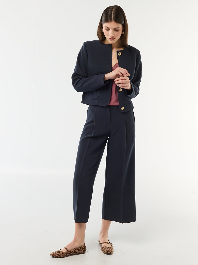Effen kort ceremonievest Blauw - Kiabi