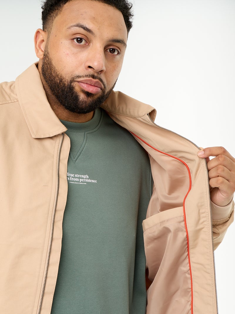 Effen korte blouson Biege - Kiabi
