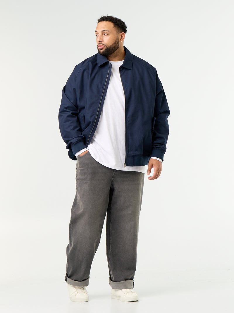 Effen korte blouson Blauw - Kiabi