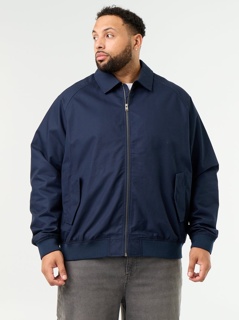 Effen korte blouson Blauw - Kiabi