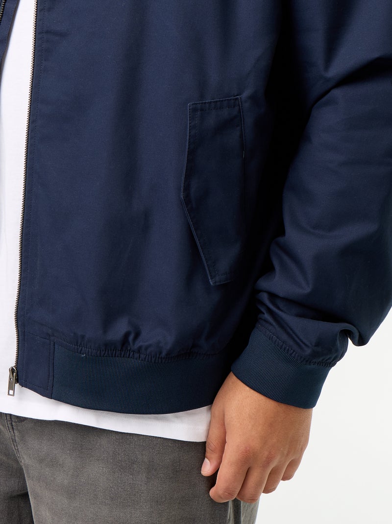 Effen korte blouson Blauw - Kiabi