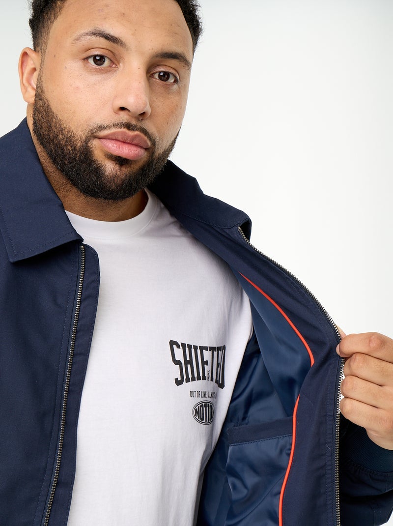 Effen korte blouson Blauw - Kiabi