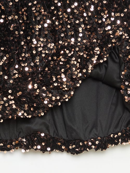 Effen korte rok met lovertjes - Kiabi