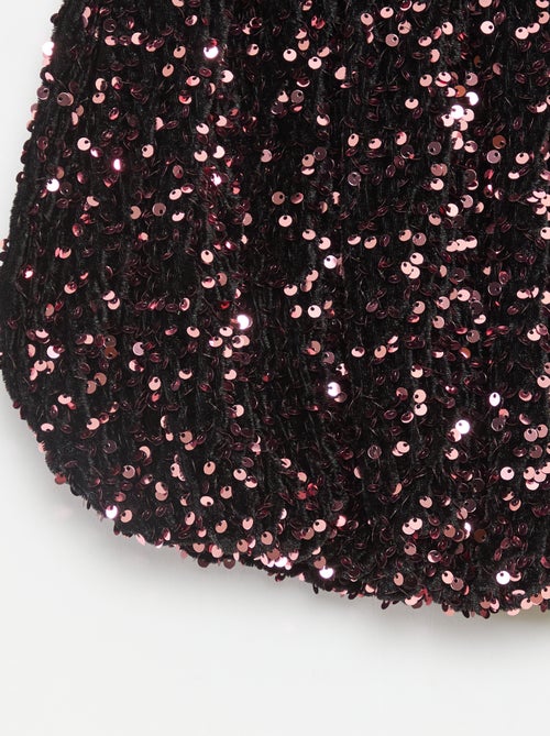 Effen korte rok met lovertjes - Kiabi