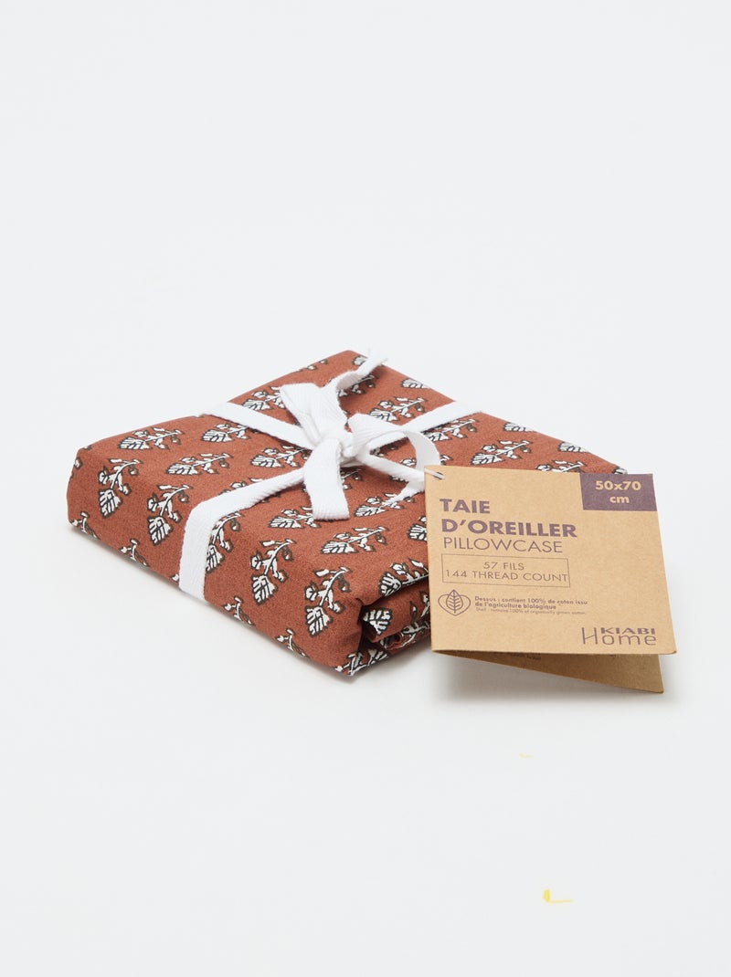 Effen kussensloop (50 x 70 cm) - Kiabi Home Bruin - Kiabi