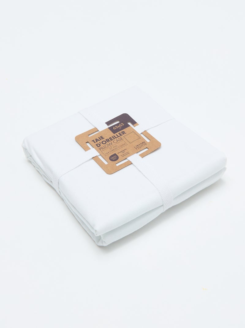 Effen kussensloop 63 x 63 cm - Kiabi Home Wit - Kiabi