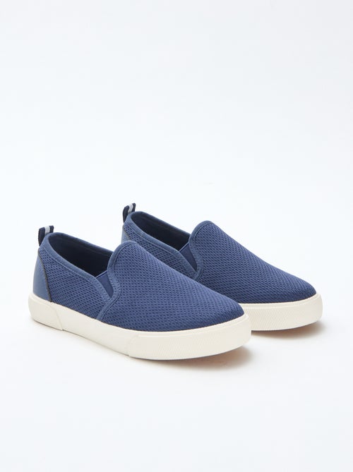 Effen lage sneakers van mesh | Slip-onmodel - Kiabi
