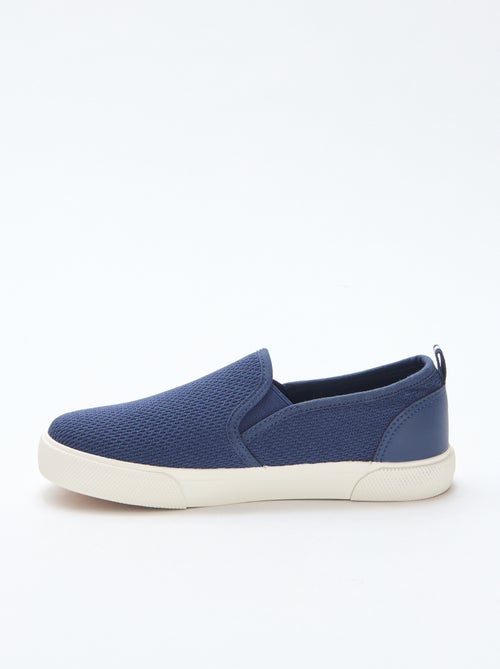 Effen lage sneakers van mesh | Slip-onmodel - Kiabi