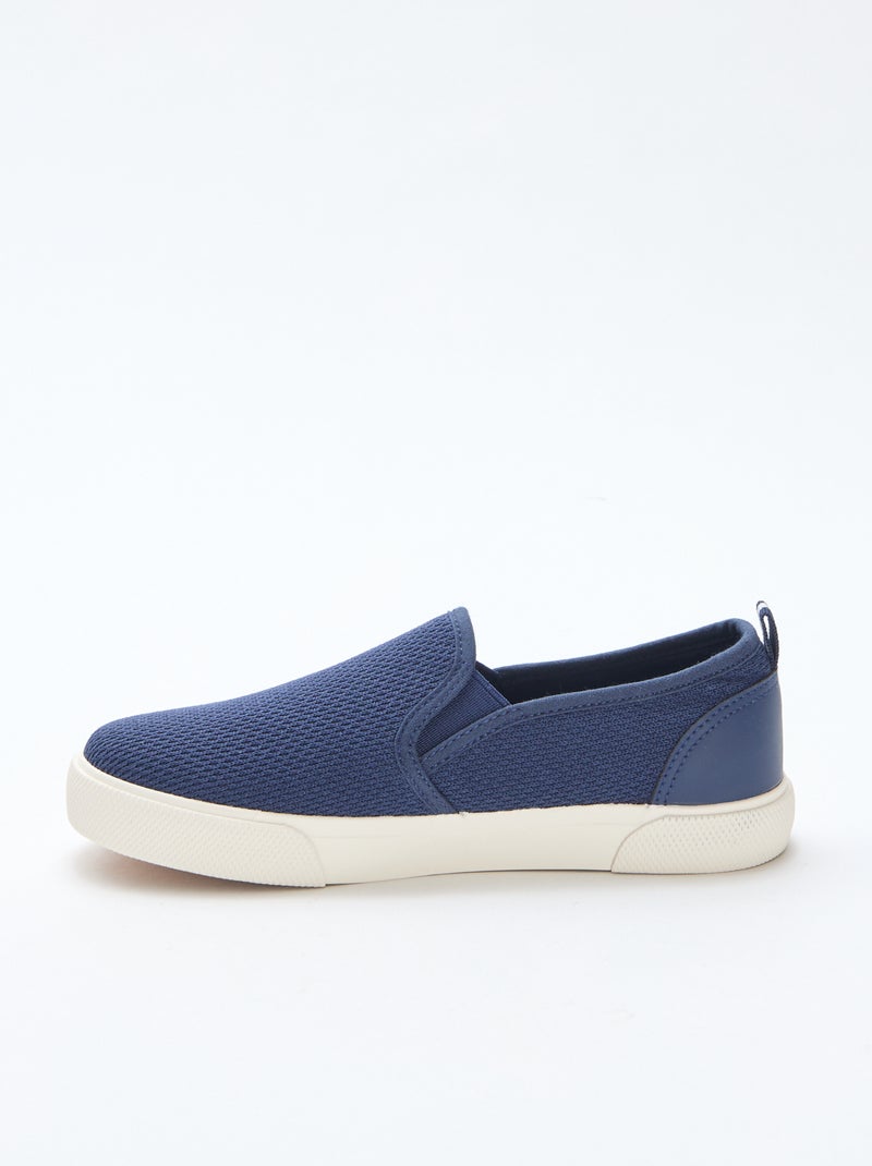 Effen lage sneakers van mesh | Slip-onmodel Blauw - Kiabi