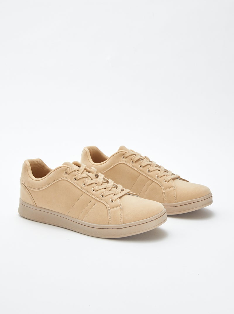 Effen lage sneakers van suèdine BIEGE - Kiabi