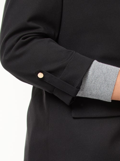 Effen lange blazer met omgeslagen mouwboordjes - Kiabi