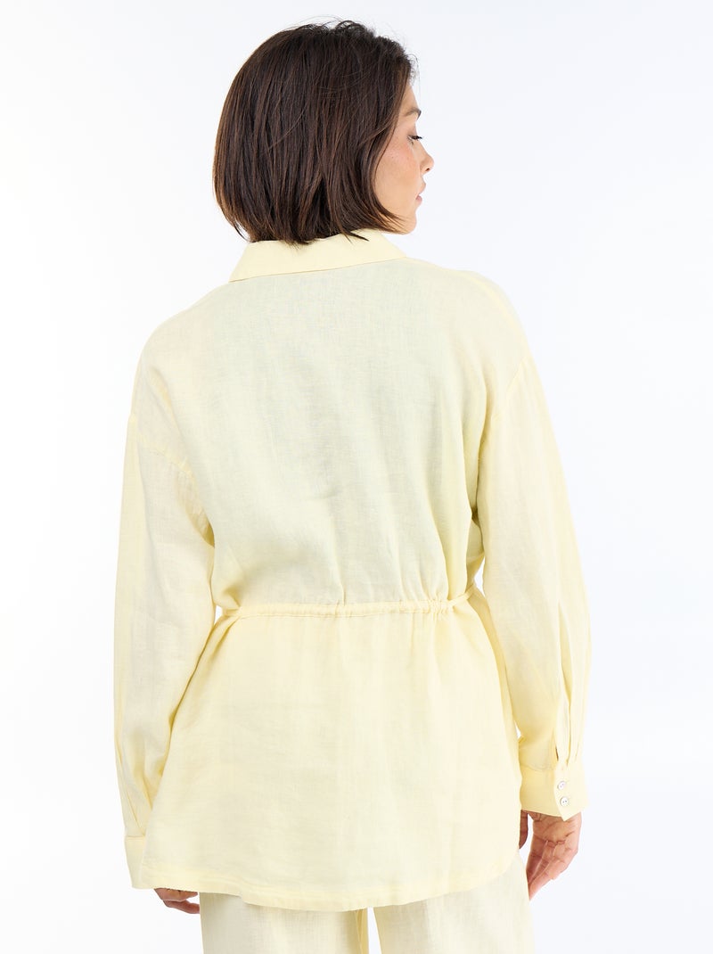 Effen lange blouse Geel - Kiabi