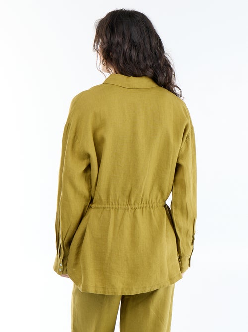 Effen lange blouse van linnen - Kiabi
